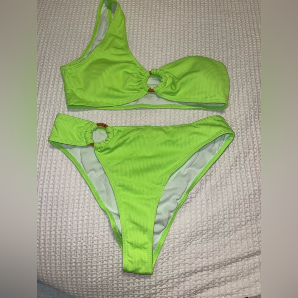 Brand new neon green high cut bikini